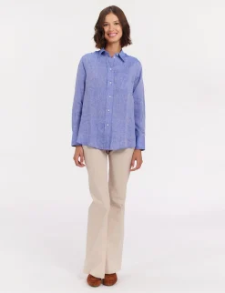 Maureen shirt in blue linen