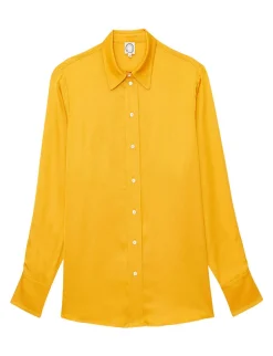 Maureen yellow buttercup satin shirt