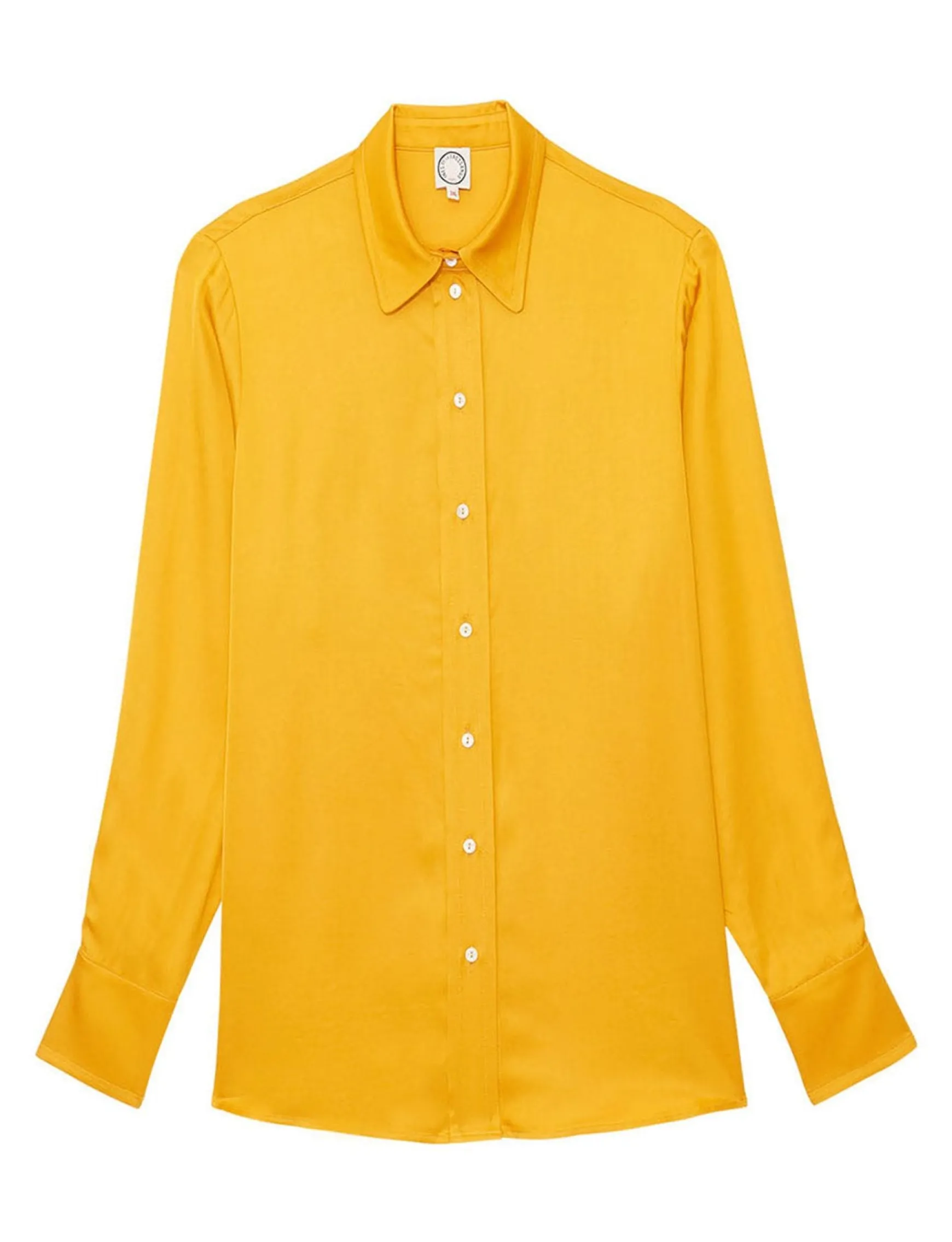 Maureen yellow buttercup satin shirt