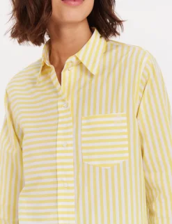 Maureen yellow striped shirt