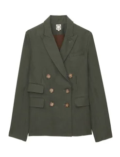 Maurice jacket in dark green linen