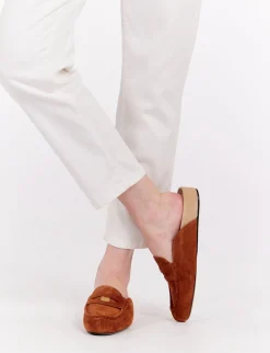 Moccasin mule Flavie cognac leather