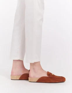 Moccasin mule Flavie cognac leather