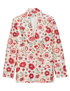 Multicoloured embroidered dove jacket