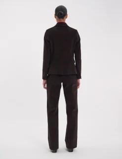 Nicoletta jacket in brown milleraies velvet