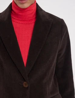 Nicoletta jacket in brown milleraies velvet