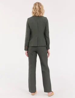 Nicoletta jacket in dark green linen