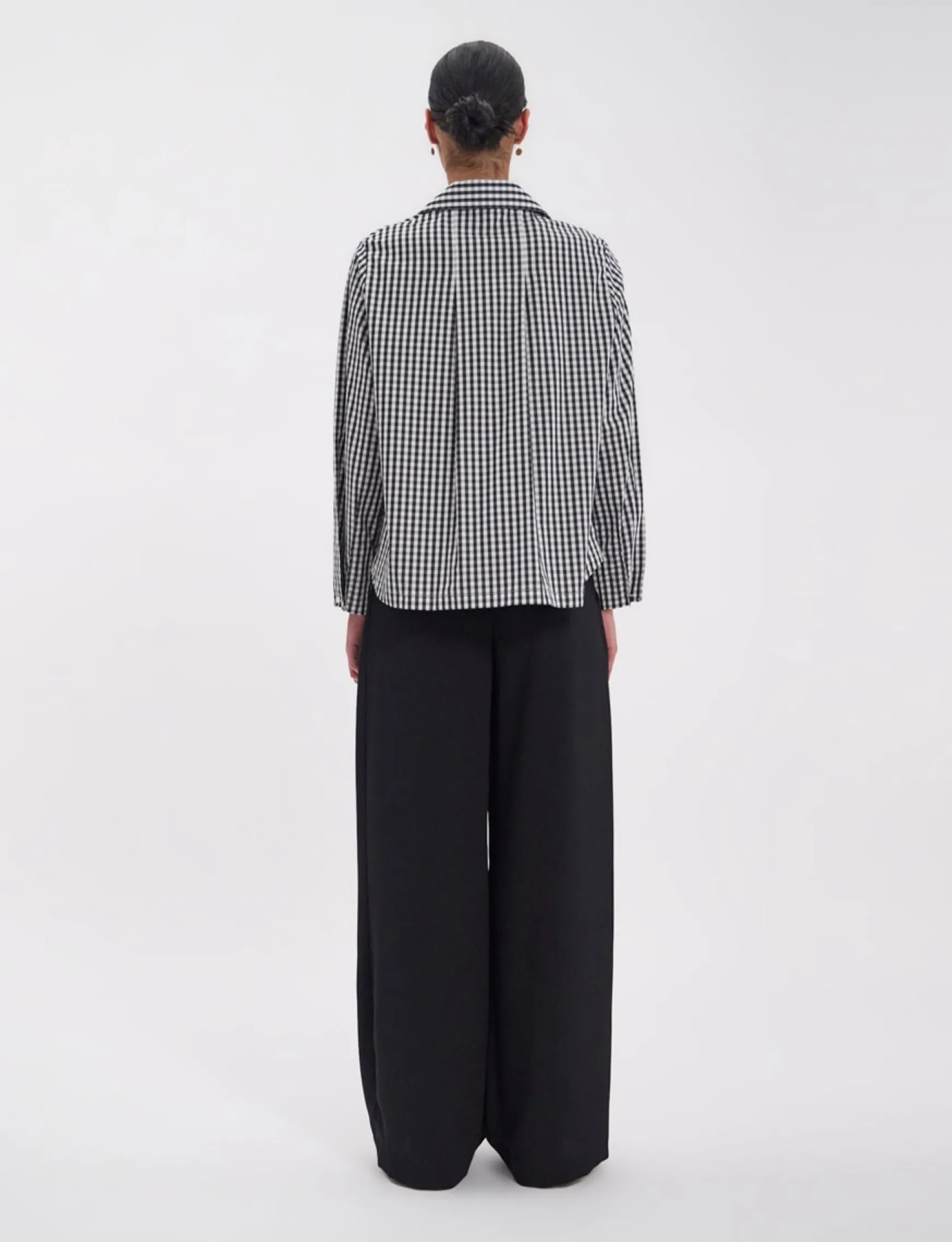 Noa black and white gingham check top