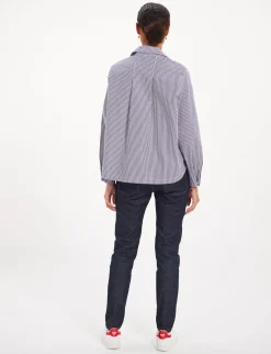 Noa navy/white striped top