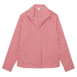 Noa red and white gingham check top