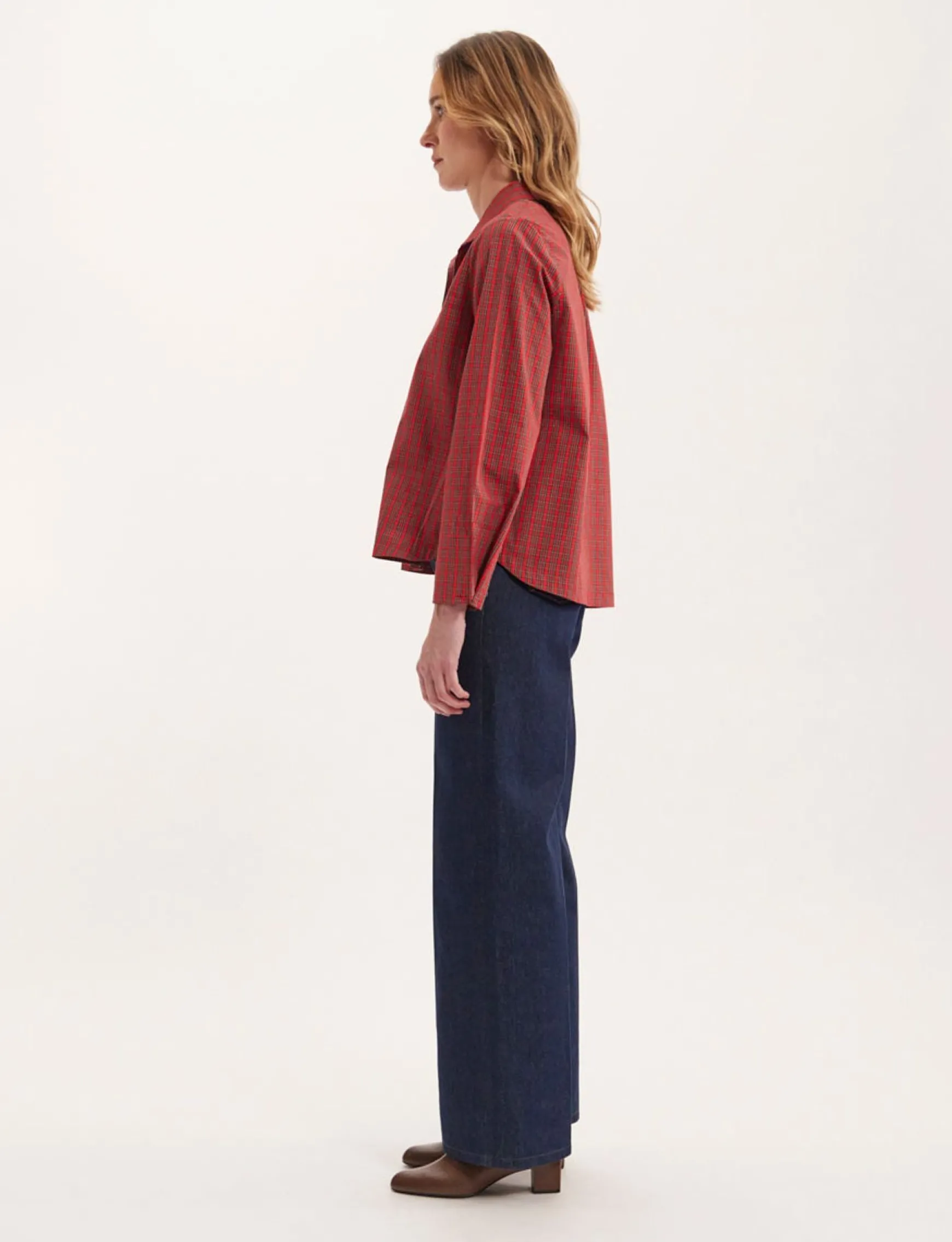 Noa red plaid top