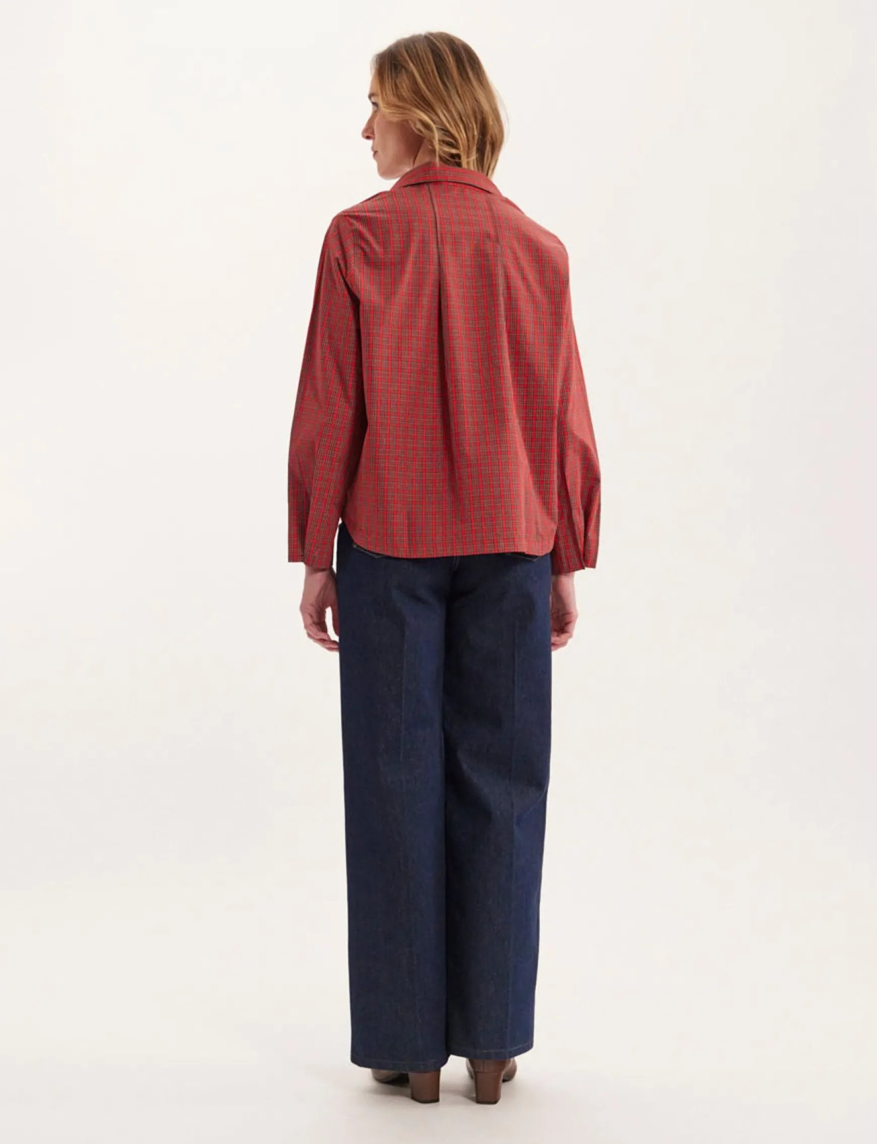 Noa red plaid top