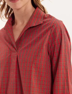 Noa red plaid top