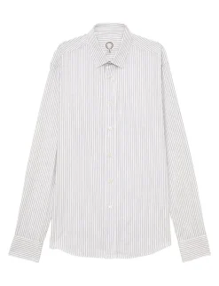 Olivier men's navy and white striped shirt