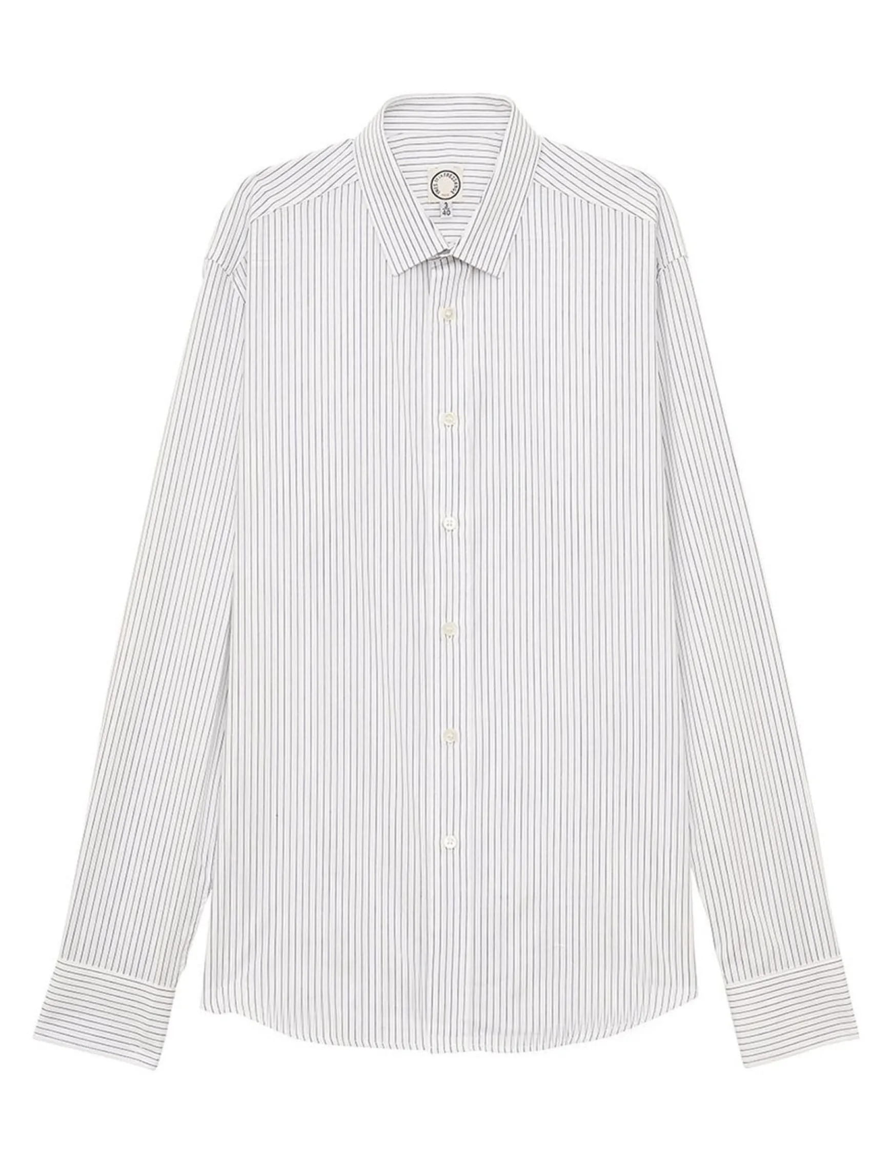 Olivier men's navy and white striped shirt