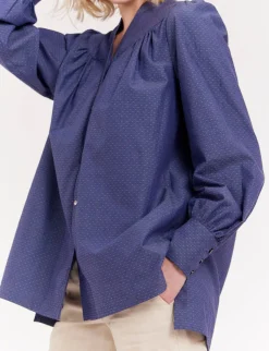 Ornella blue denim blouse