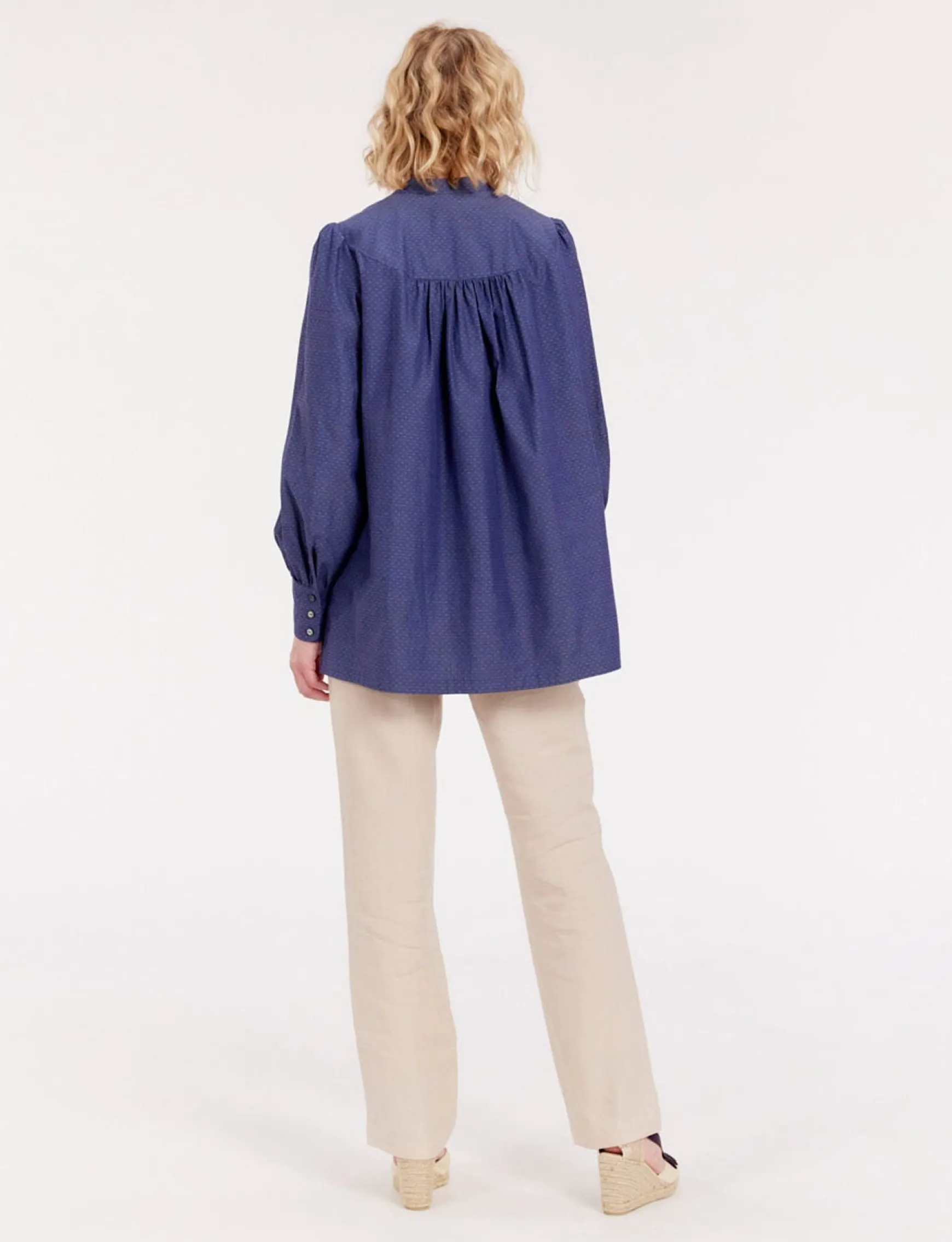Ornella blue denim blouse