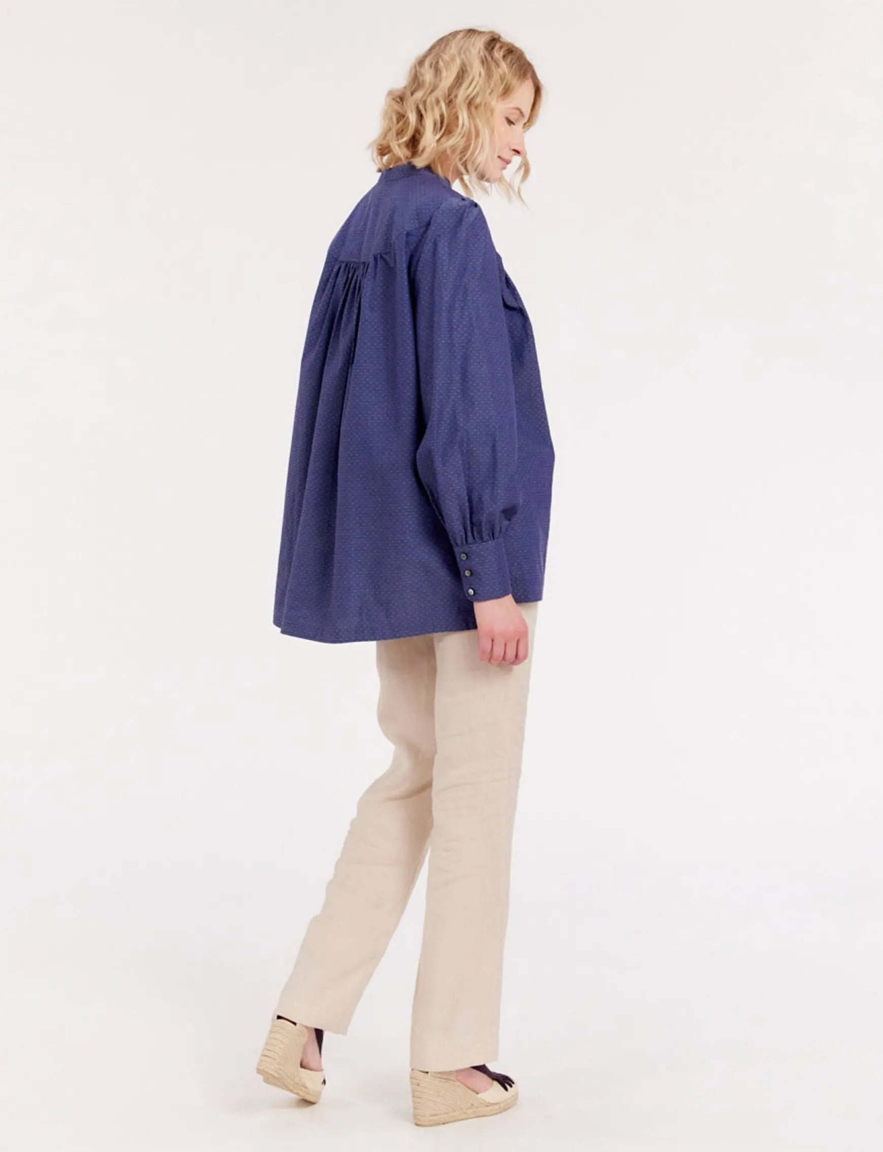 Ornella blue denim blouse