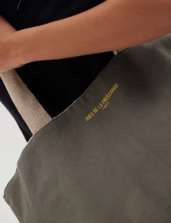 Reversible tote bag Lila khaki