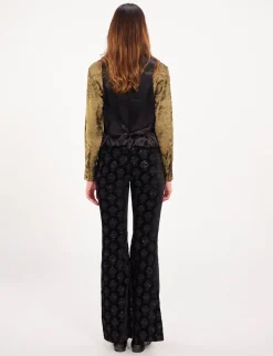 Robinson black velvet embroidered waistcoat