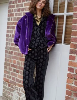 Robinson black velvet embroidered waistcoat