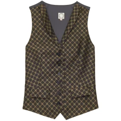 Robinson waistcoat in black and gold jacquard weave