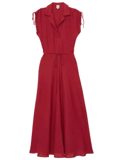 Violine dress in raspberry linen