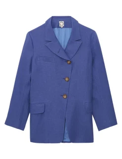 Yohan jacket in blue linen